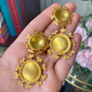 Cano Sue Doble 24K Gold-Plated Earrings Colombia Drops Moda Operandi